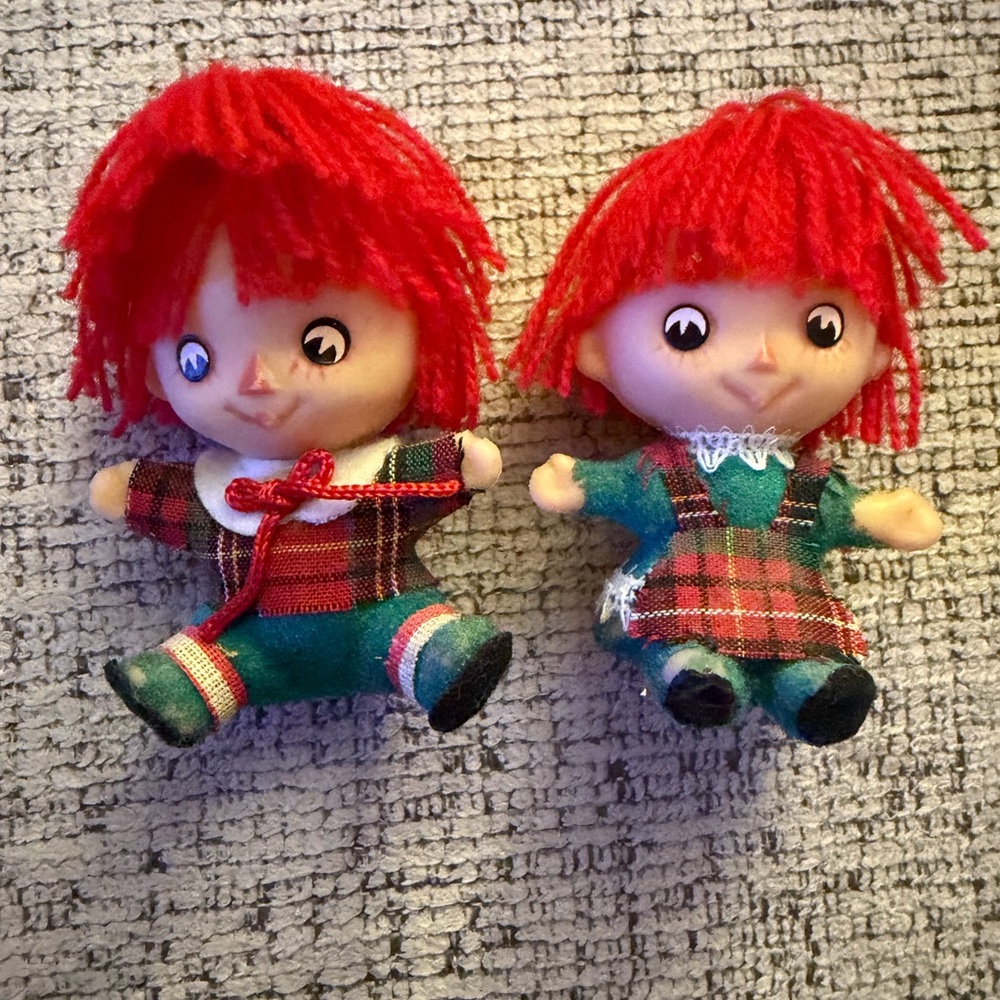 Raggedy Ann and Andy Vintage blow mold ornaments from 1970’s